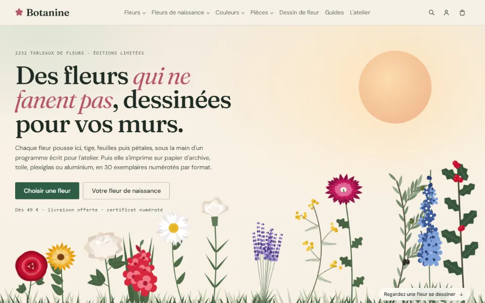 Capture d'écran du site Botanine