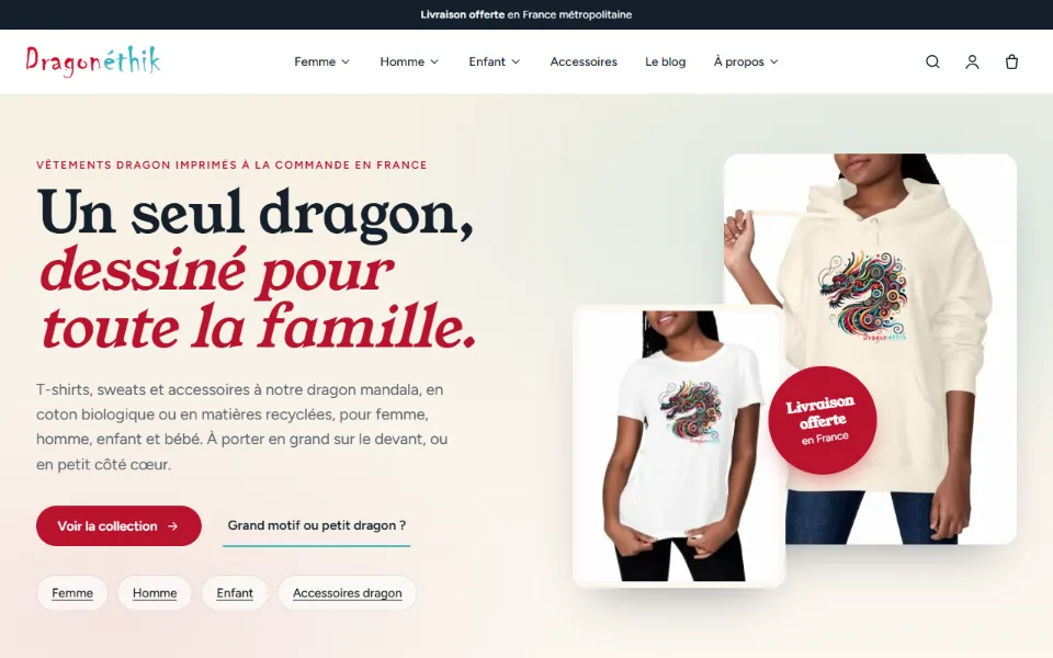Capture d'écran du site Dragon Éthik