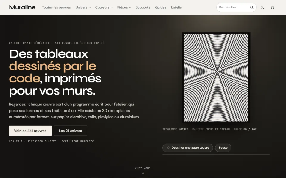 Capture d'écran du site Muraline