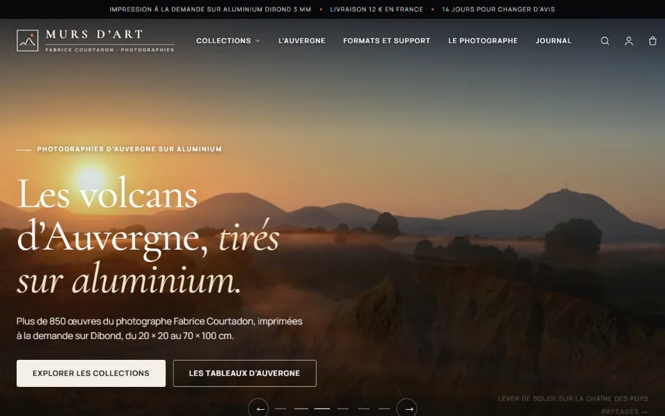 Capture d'écran du site Murs d’Art